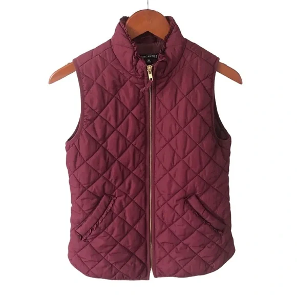 Crew Jackets Coats J Crew Mercantile Ruffled Quilted Vest